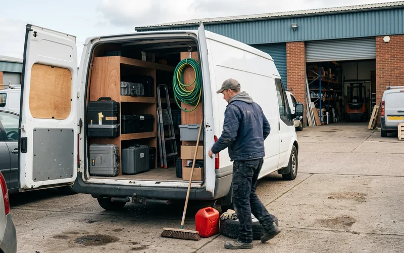 An organized work vehicle set up for a first year of operation