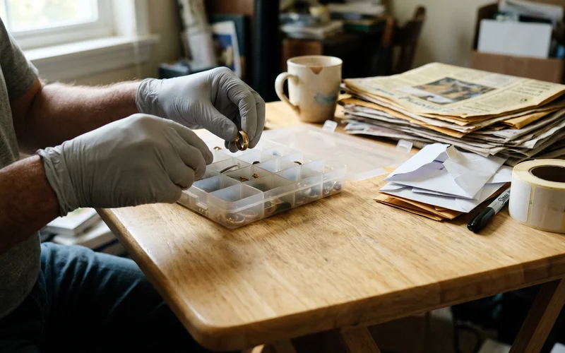 A wedding ring recovered during search-and-recovery triage at the sorting table